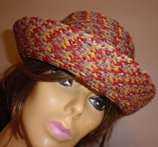 Helen Kaminski Provence 8 Crochet Raphia Straw Hat Viola Mix in Color