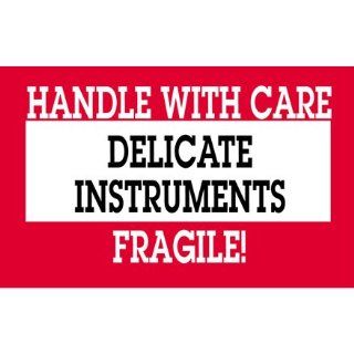 3 x 5 Handle With Care Delicate Instruments Label