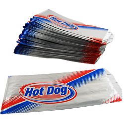 Hot Dog Foil Disposable Wrapper Bags Pack of 100 Keeps Hotdogs Warm