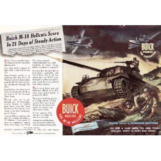 1945 WWII Ad Buick M 18 Hellcat Tank Assault Original