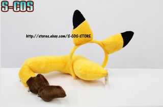 Pocket Monster Pikachu Headband Tail Party Cosplay Costume Accessories