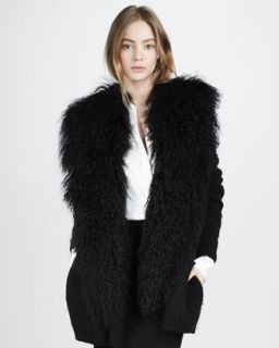 Vince Fur Trim Cardigan   