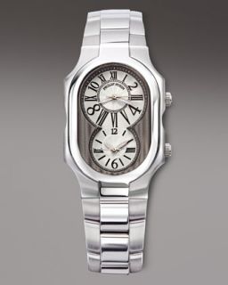 N1M1Q Philip Stein Dual Time Zone Bracelet Watch
