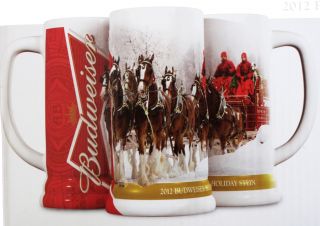 2012 Budweiser Holiday Limited Edtion Ceramic Beer Stein Mug Pint