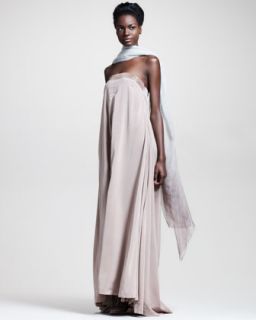 45RP Brunello Cucinelli Strapless Runway Gown & Long Ombre Cashmere