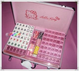 Gift Hello Kitty Large Size Mahjong Game Pink Set