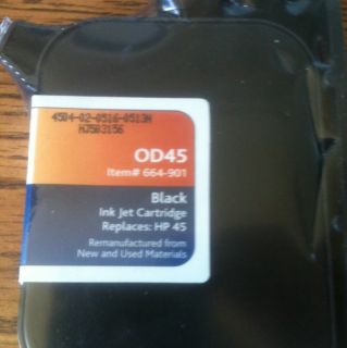 Replaces HP 45 Black Cartridge OD45 Item 664 901 from Office Depot