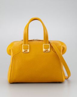 Chameleon Small Pebbled Bag, Sunflower/Satin