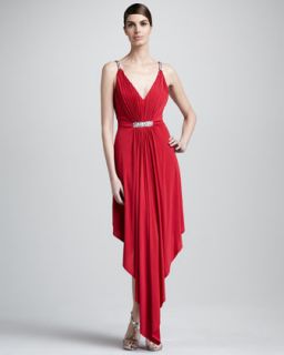 Donna Karan Cap Sleeve Twist Front Dress   