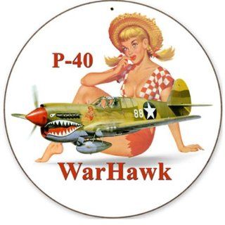 P 40 Warhawk Pin Up Girl Sign