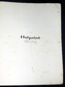 Vtg Hotpoint 1966 1968 Models Refrigerator Service Manual Repair Guide