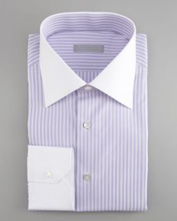 Stefano Ricci French Cuff Dress Shirt, Purple/White   