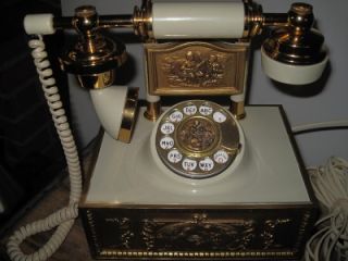 Vintage Western Electric Rotary Dial Cradle Phone Antique French Gold