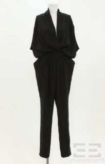 catherine holstein black v neck jumpsuit size 6