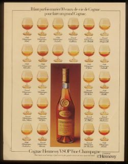 1978 Hennessy VSOP Cognac Snifters Photo French Ad