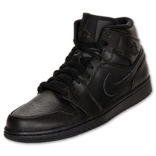 Mens Air Jordan 1 Mid Basketball Shoes Black/Black