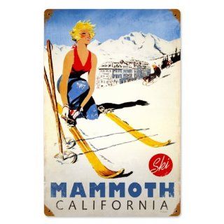 Ski Mammoth Sports and Recreation Vintage Metal Sign