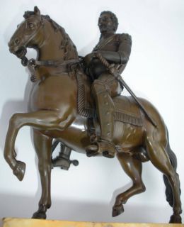 18th Century King Henry IV Equestrian Bronze Sculpture