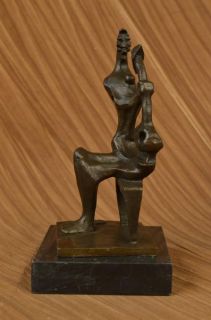 Henry Moore Mother and Child Bronze Sculpture Statue Signed Marble