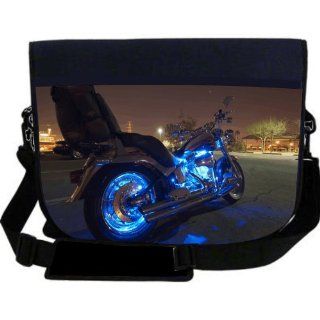 Harley Davidson Blue Neon Lights NEOPRENE Laptop Sleeve