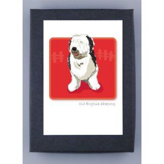 Paper Russells Old English Sheepdog Boxed Note Cards   Eco