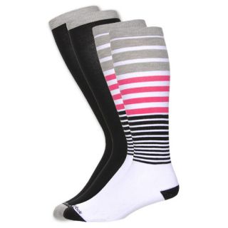 Reebok Knee High Socks 2 Pack Black/Grey/White