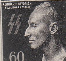 German WW II ** Nazi ** Stamp ** SS Heydrich Death Mask ** Mnh