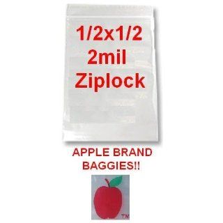 5,000 1/2x1/2 2mil Apple Brand Clear Ziplock Bags .5 1/2