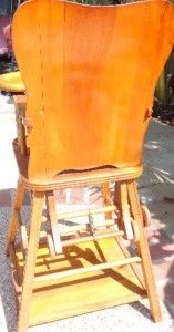  Wood Baby High Chair Convertible Child Desk Chair Good Shape