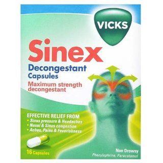 Vicks Sinex Decongestant Capsules x 16 Capsules Health