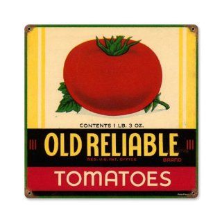 Old Reliable Tomatoes Vintage Metal Sign Farm Market Food