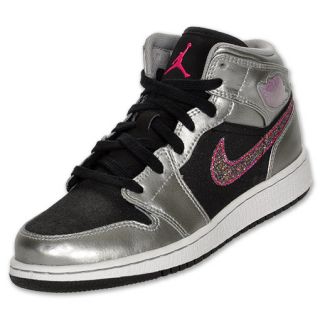 Air Jordan Retro 1 Kids Basketball Shoes Silver