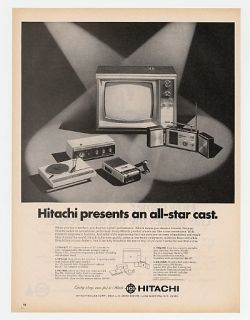 1968 Hitachi Radios TV Turntable Recorder Print Ad