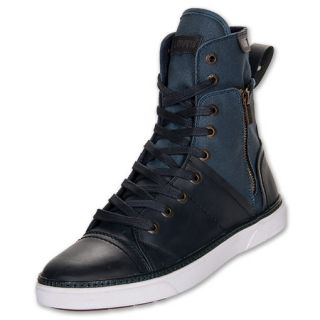 Levis Burbank V2 High Top Mens Casual Shoes Navy