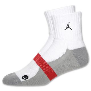 Jordan Low Mens Quarter Socks White/Red/Grey