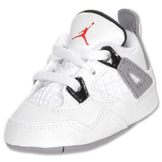 Jordan Retro 4 Crib Shoes White/Black/Cement
