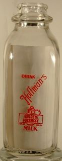 Hoffmans Golden Guernsey Milk Bottle Circa 1950S