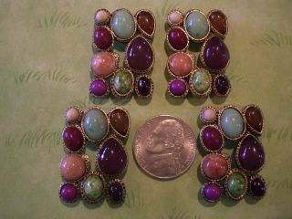 There are four (#4) 2 Hole Beads in this listing. Each is an