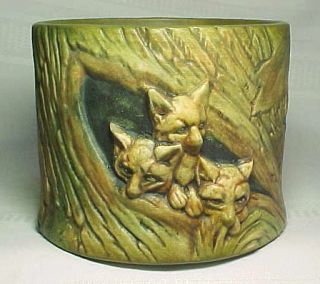 Weller Pottery Woodcraft Muskota Fox Cubs Jardiniere