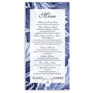 55 Wedding Menu Cards   Snowflake Frost Amor Office