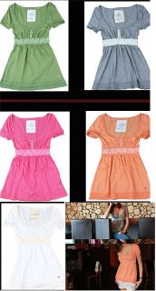 New ★★ Hollister ★★ Orange Babydoll Top Shirt Large L Short