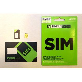 Simple Mobile Cut to FIT NANO Sim Card for iPhone 5. GSM