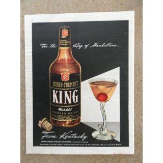 Brown Formans King Whiskey,Vintage 40s full page print