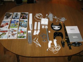 Wii Console with Huge Bundle Lot Controls Games Accessories EXTRAS