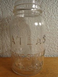 Atlas Strong Shoulder Mason Quart Glass Canning Jar Fruit