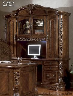  Hardwood Computer Credenza Hutch Designer Home Office Furniture