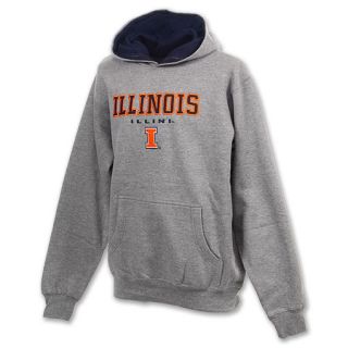 Illinois Illini Stack NCAA Youth Hoodie Grey