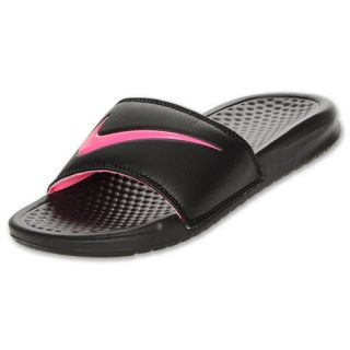 Nike Benassi Swoosh Kids Slide Sandals Black/Pink