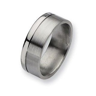 Titanium 8mm and Polished Band TB61 7 Jewelry 