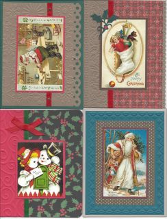 Handmade Vintage Christmas Cards Lot of 4